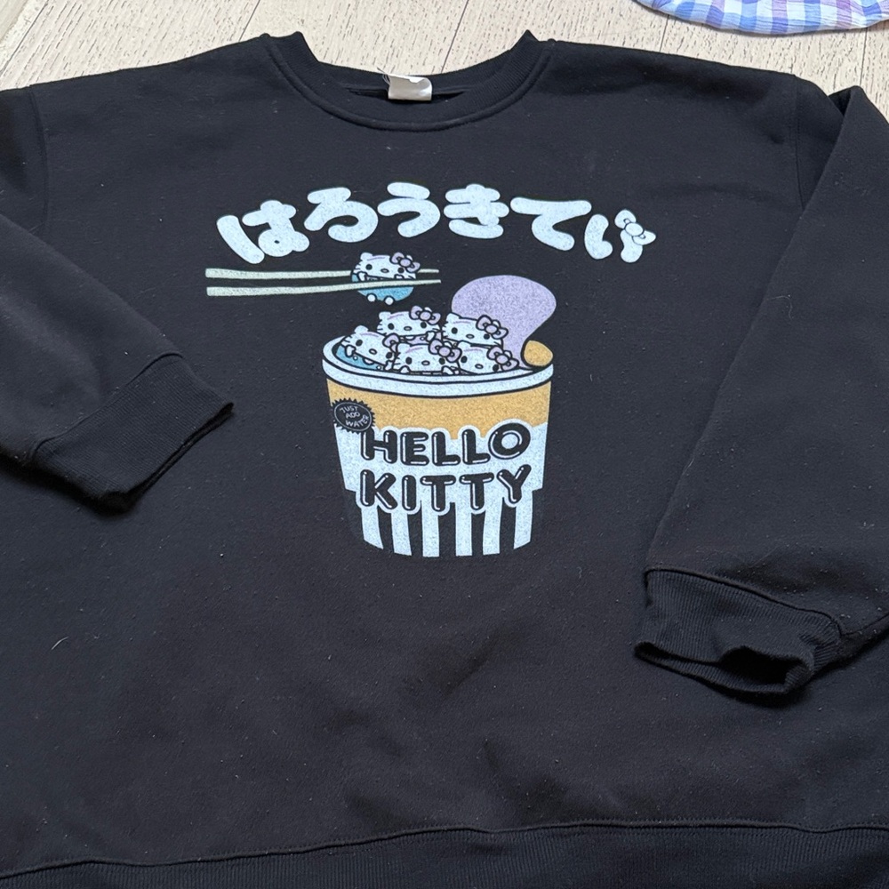 Hello Kitty Black Crewneck Sweater